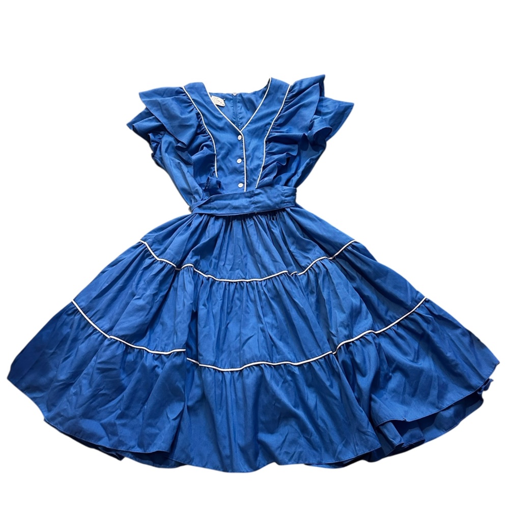 Vintage blue square dance dress, vintage 12